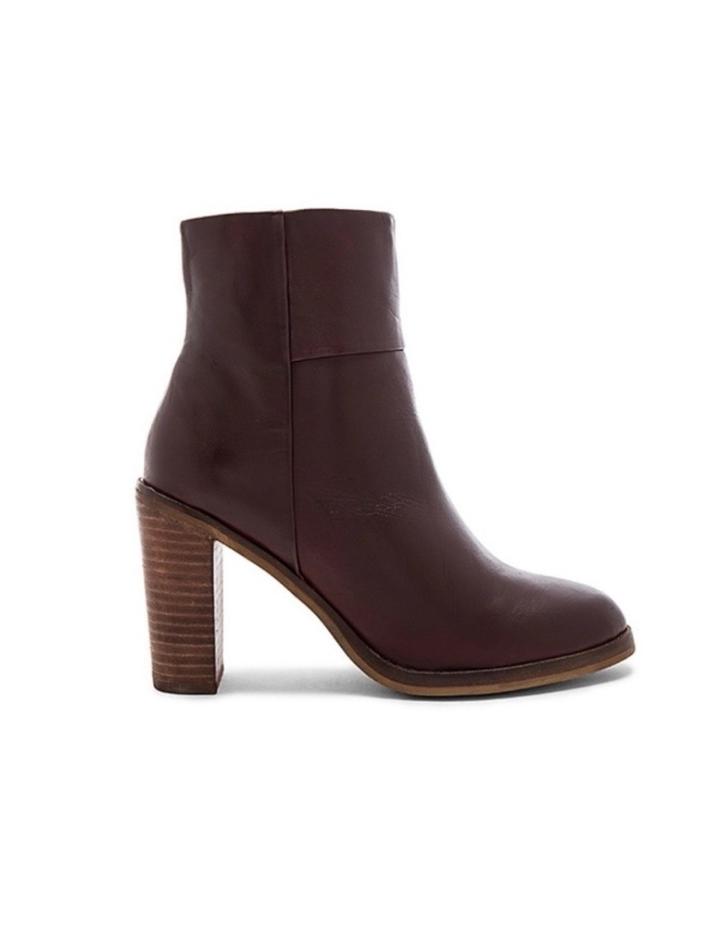 NWOT Seychelles Dark Brown Leather Stacked-Heel Ankle Boot